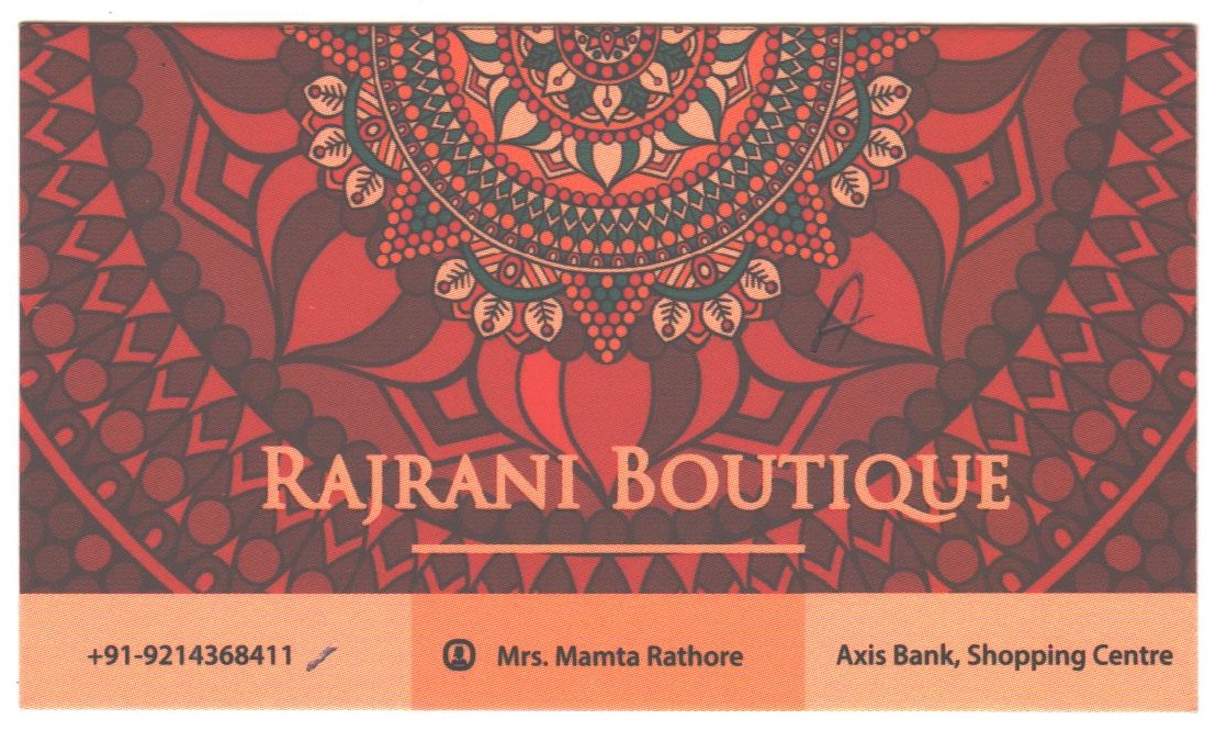 RAJRANI BOUTIQUE RAJRANI BOUTIQUE